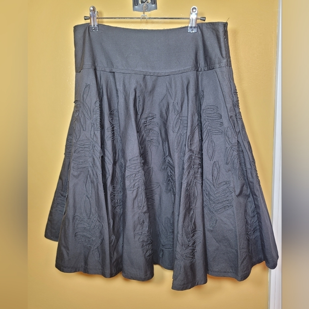 Madeline Press 100% Cotton Black Embellished Mini Skirt sz 12